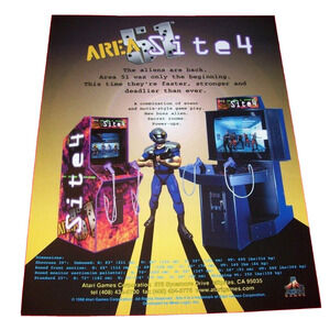 Area 51 Site 4 Arcade Flyer Original Unused Video Game 1998 Aliens Sci-Fi Art